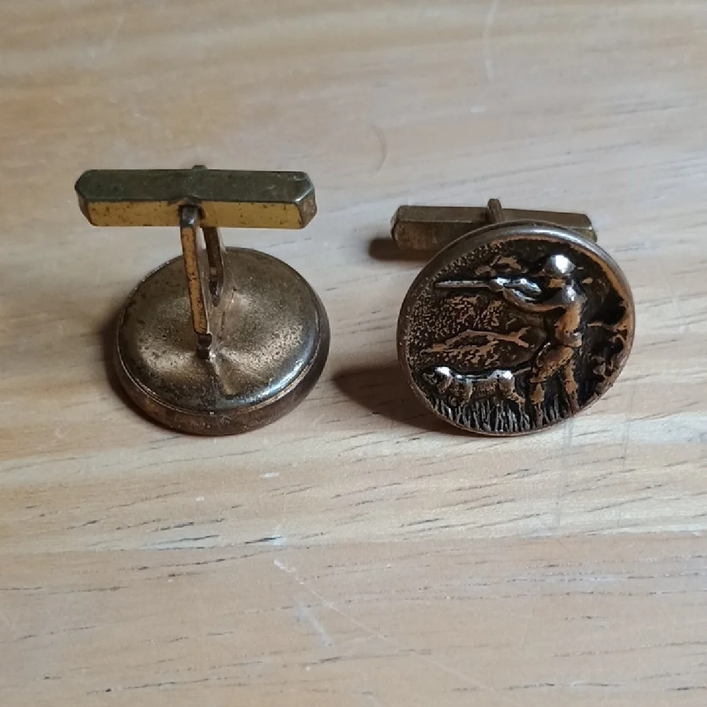 Mixed Metal Men's Cufflink Set - Gold & Silver Accent